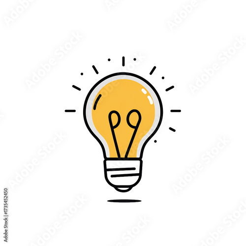 Light bulb icon isolated creative idea design innovation startup illustration business and inspiration visuals
