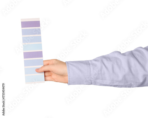 Female hand with color pale...