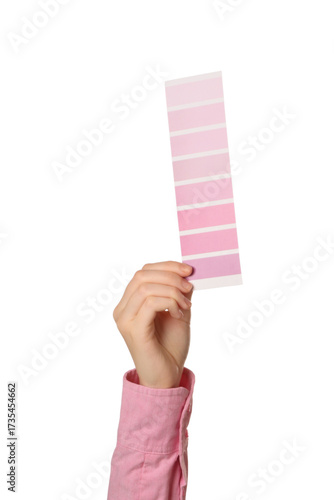 Female hand with color pale...