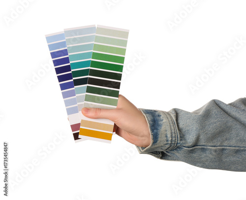 Female hand with color pale...