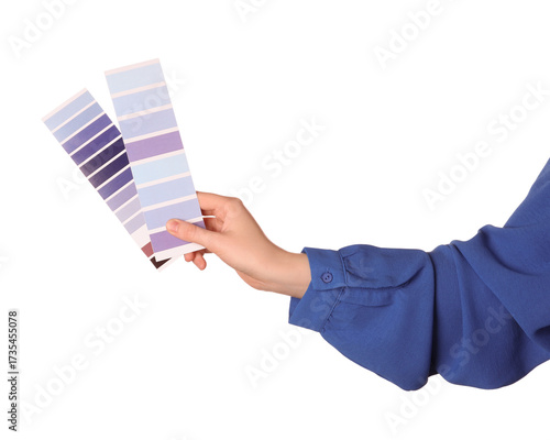 Female hand with color pale...