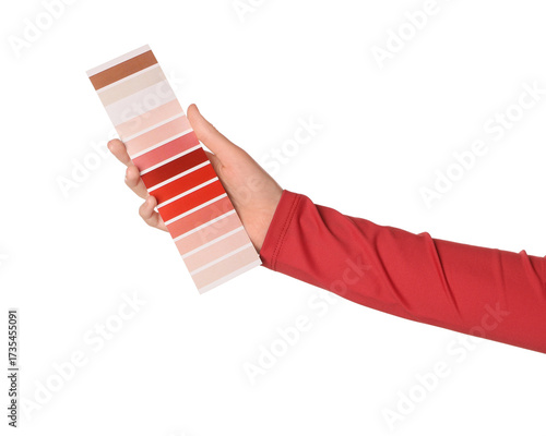 Female hand with color pale...