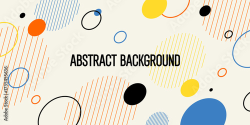 Trendy abstract art geometric background with flat, minimalistic style. Vector poster with elements for design. Template for social networks