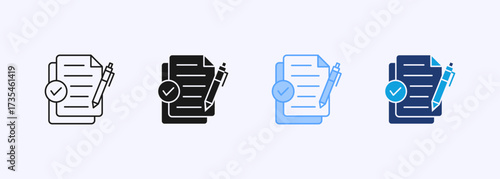 Summary Icon Set Multiple Style Collection