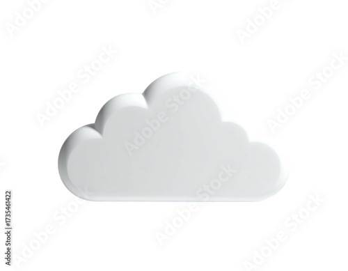 A fluffy, white cloud icon with a subtle shadow against a stark black background