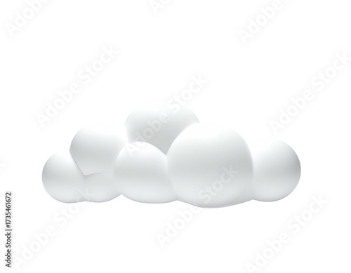 Stylized cloud illustration against a black background, with bright, smooth spheres