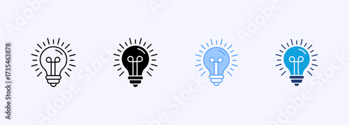 Bulb Icon Set Multiple Style Collection