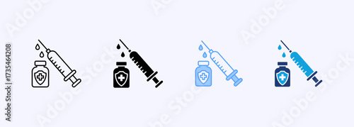 Vaccine Icon Set Multiple Style Collection
