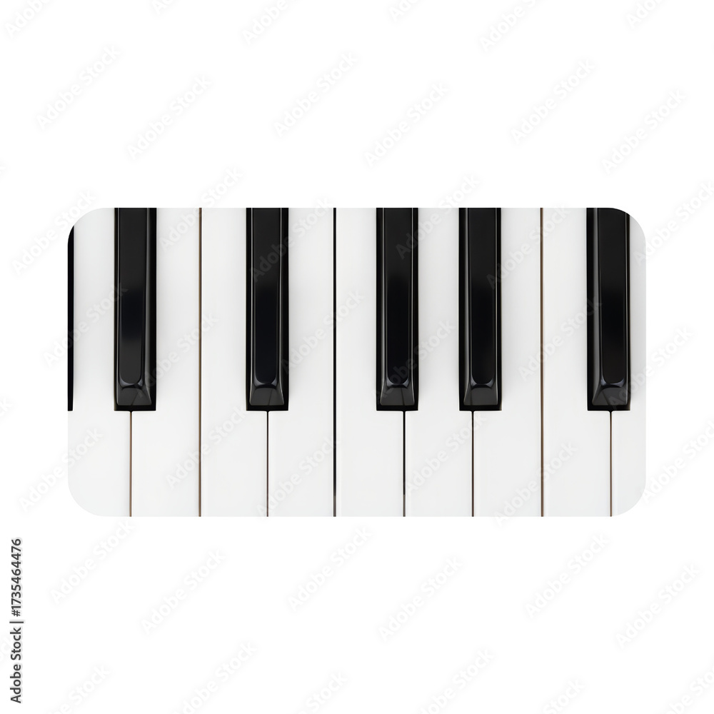Naklejka premium Isolated piano keyboard keys presenting a minimalist musical instrument concept