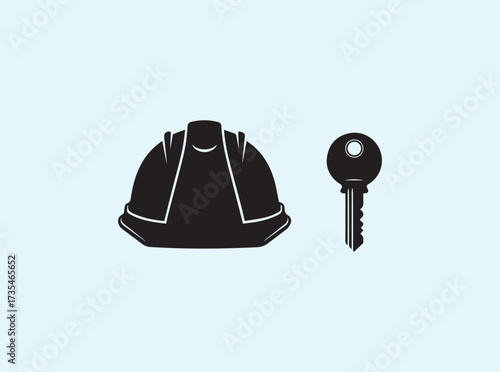 Professional Minimal Icon of Construction Safety and Home Security
