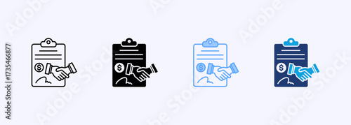 Contract Icon Set Multiple Style Collection