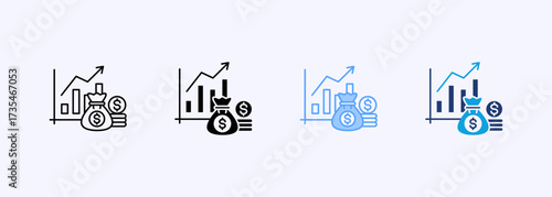 Capital Icon Set Multiple Style Collection