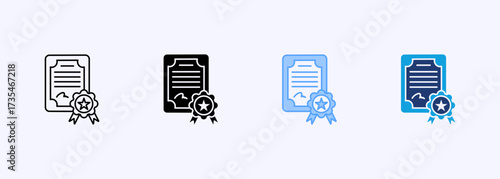 Certification Icon Set Multiple Style Collection