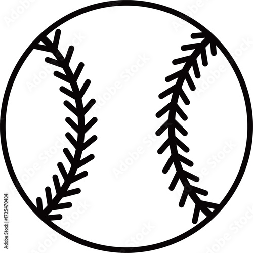 野球ボールのアイコン　モノトーン