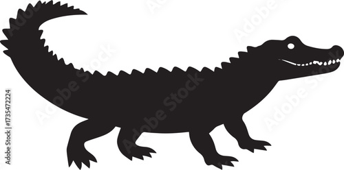  Wild Crocodile Silhouette Vector Illustration