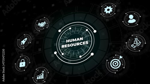 Wallpaper Mural Human resource management, HR, recruitment, leadership and teambuilding. Business and technology concept. Torontodigital.ca