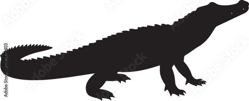  Wild Crocodile Silhouette Vector Illustration