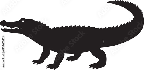  Wild Crocodile Silhouette Vector Illustration