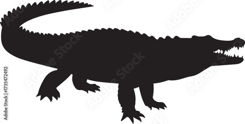  Wild Crocodile Silhouette Vector Illustration
