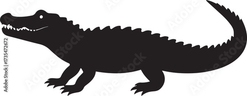  Wild Crocodile Silhouette Vector Illustration