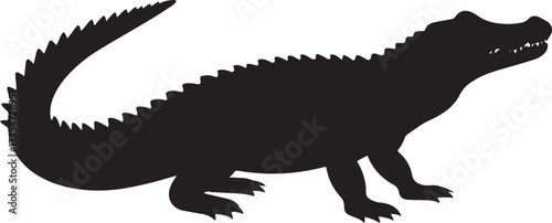  Wild Crocodile Silhouette Vector Illustration