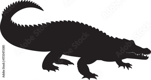  Wild Crocodile Silhouette Vector Illustration