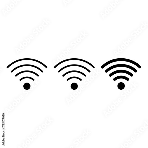 Seamless connection symbol in simple black wireless icon design for technology and internet themes