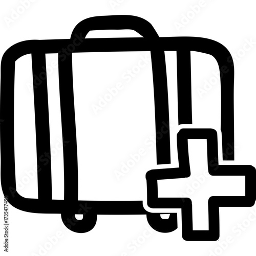 Briefcase different style icon. Line, glyph and filled outline colorful version, outline and filled vector sign. Symbol, logo illustration. Vector graphics