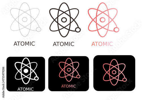 Atomic Structure Icons A Modern Design Set for Science and Technology Visuals