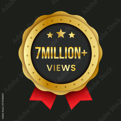 7 million+ views vector stamp