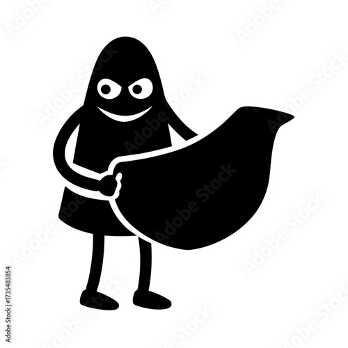funny thief with a furoshiki cloth vector art illustration