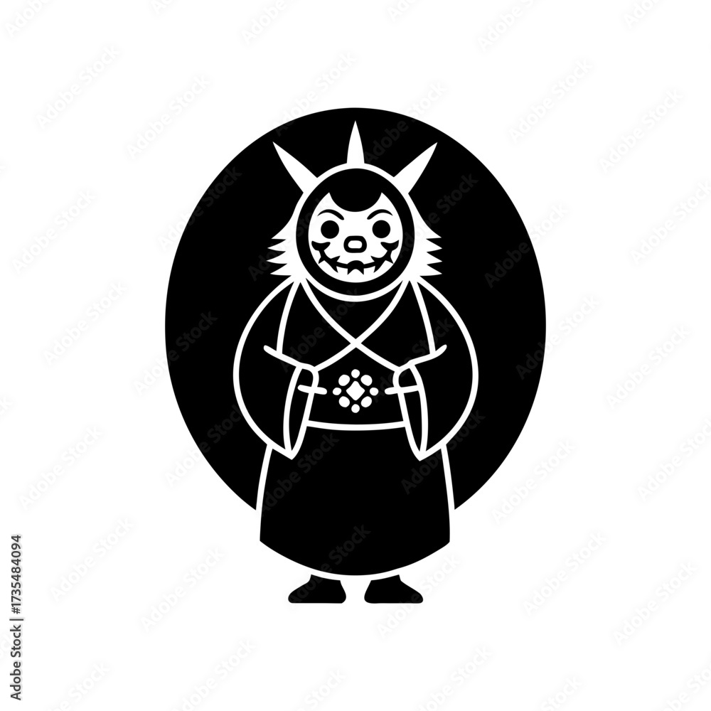 mito k mon characters with inro vector art illustration