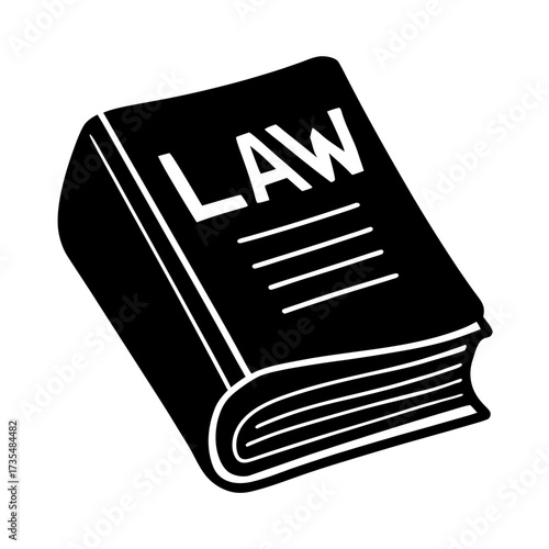thick book titled law vector art illustration