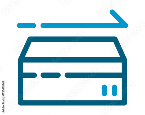 Packaging box icon vector for seafood or frozen fish product distribution and delivery.