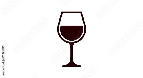 Wine glass icon on white background illustration for design elements