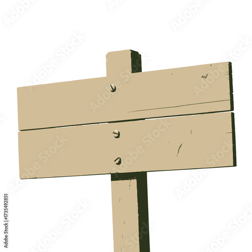Blank wooden signpost with two horizontal boards