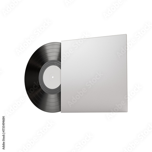 Classic vinyl record with blank sleeve ready for custom design, evoking nostalgia and timeless music appeal for creative projects