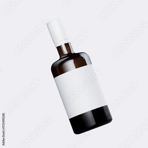 Elegant, branded bottle mockup with blank label for cosmetics, skincare, or luxury products ready for your design, perfect for commercial use.