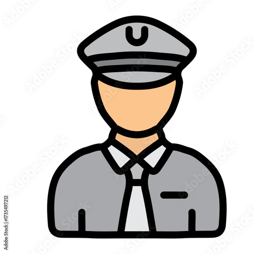 Security Guard Vector Filled Icon Design