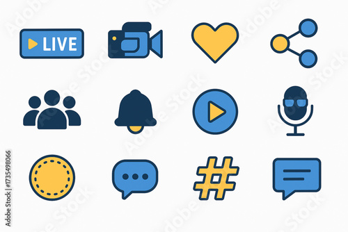 Social Media and Streaming Icon Pack – Flat Vector EPS