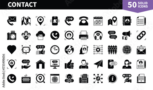 Set of 50 solid icons related to Charity. Containing charity drive, sharing, savings, social, collaboration, kindness, love, friendship and more. Pictograms for web, mobile app and infographics