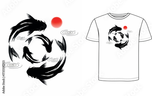Koi Fish T Shirt Design