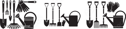 Garden tools and watering cans gardening shovel