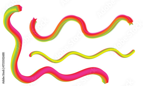 Vibrant colorful gradient worms abstract vector illustration scalable eps icon design elements