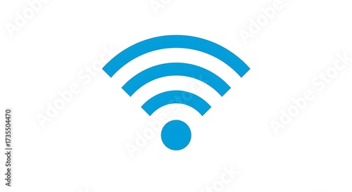 Wireless signal icon blue symbol of connectivity on a white background