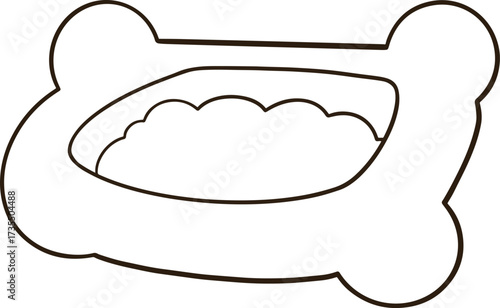 Icon of a dog food bowl with treats inside