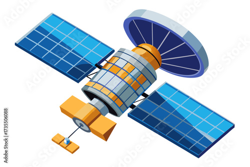 solar panel and satellite