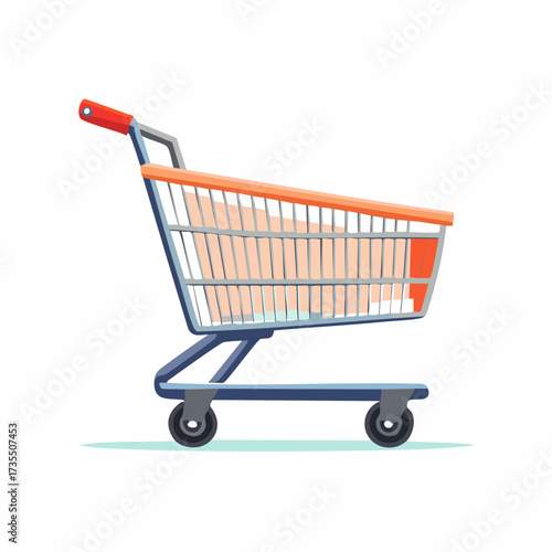Digital shopping cart representing e-commerce technology