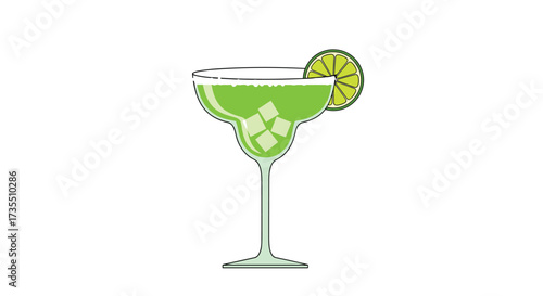 A refreshing margarita cocktail with lime and ice.
