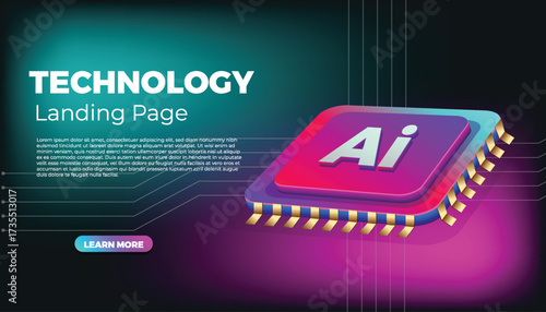 AI Chip Technology Innovation Vector Image